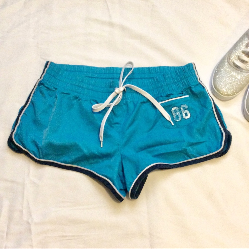 🎀 PINK Victoria’s Secret Blue Running Shorts 💙